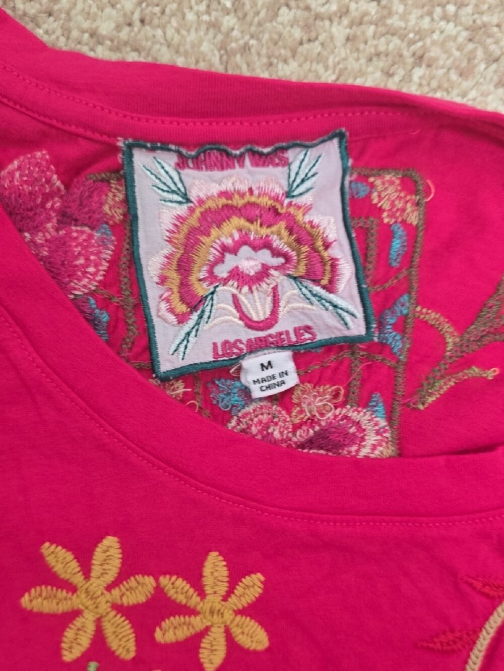 Johnny Was Hot Pink Embroidered Maxi Dress - Picture 2 of 3